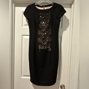 Anthropologie Maeve Black Midi Dress with Cutout Design